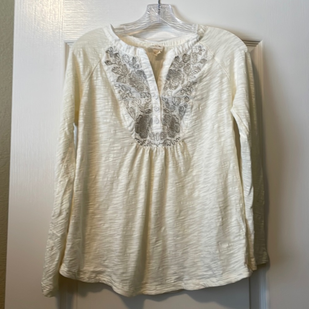Anthropologie cream top